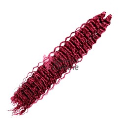 Extensie de par afro Deep Water Wave Twist Crochet de 80 cm Cod ADWBUG Burgundy
